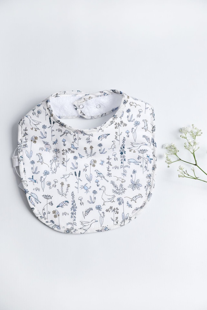 Babero animales Azul hecho con Liberty Fabric