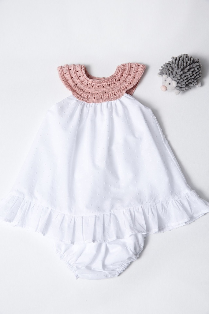 Camisón Plumeti Cuello Rosa