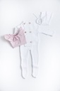 Conjunto Arizona Blanco con Camisita Plumeti Rosa 