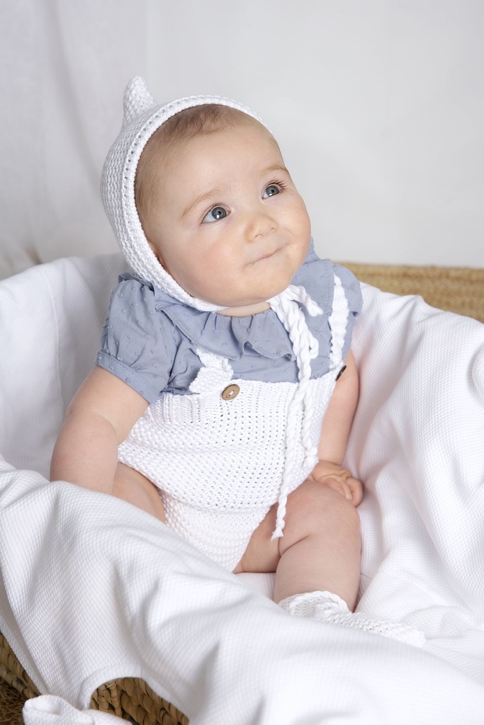 Conjunto Wilan Blanco con Camisa Plumeti Azul