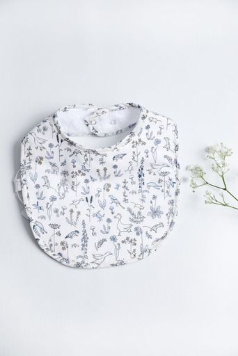 [BAA/0A/S25/T] Babero animales Azul hecho con Liberty Fabric