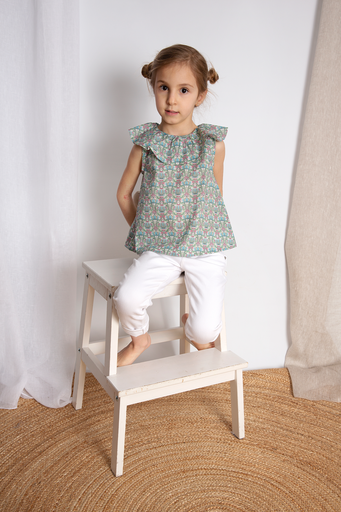 Blusa Nenufar hecha con Liberty Fabric