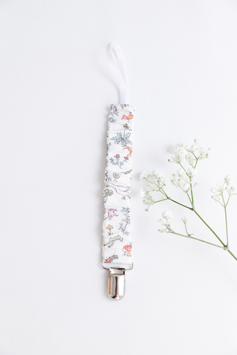 [CHA/GR/S25/T] Chupetero Animales Rosa hecho con Liberty Fabric