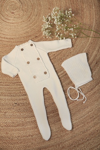 Conjunto Arizona Blanco con Camisita Plumeti Azul