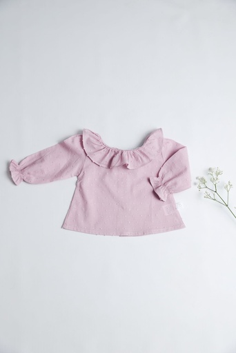 Camisita Plumeti manga larga Rosa