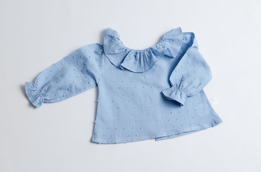 Camisita Plumeti manga larga Azul